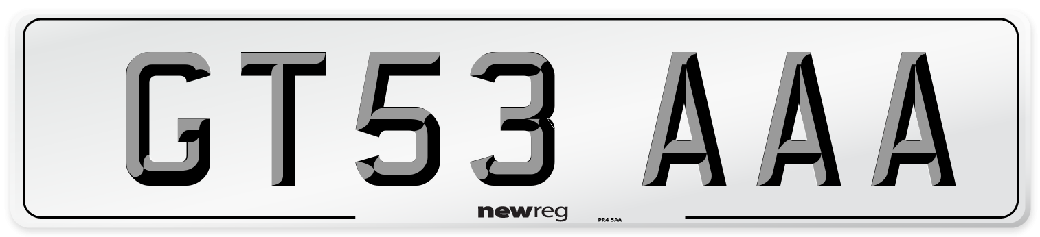 GT53 AAA Number Plate from New Reg